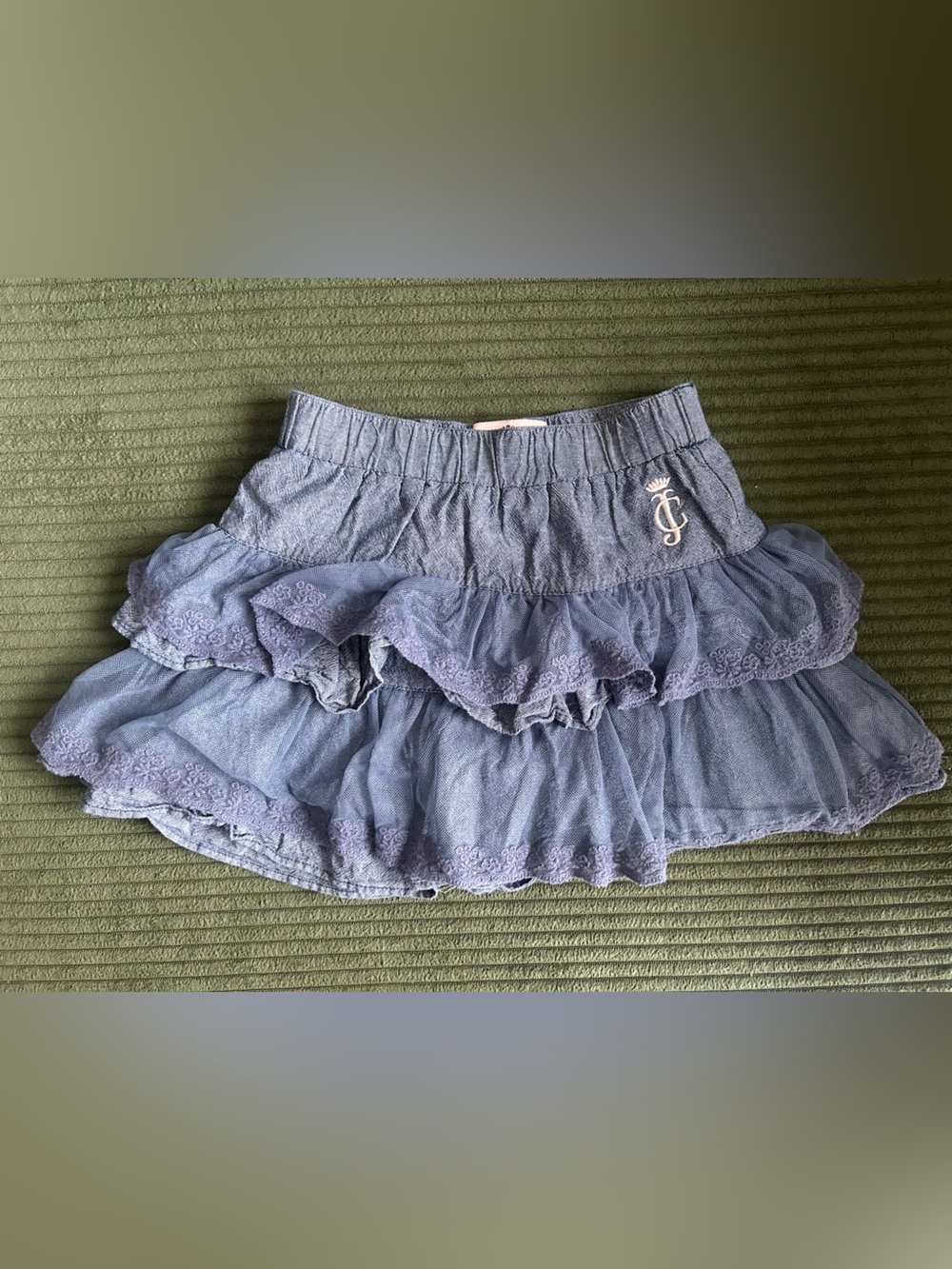 Girl Juicy Couture Light Blue Denim-Style Skirt-Size 7
